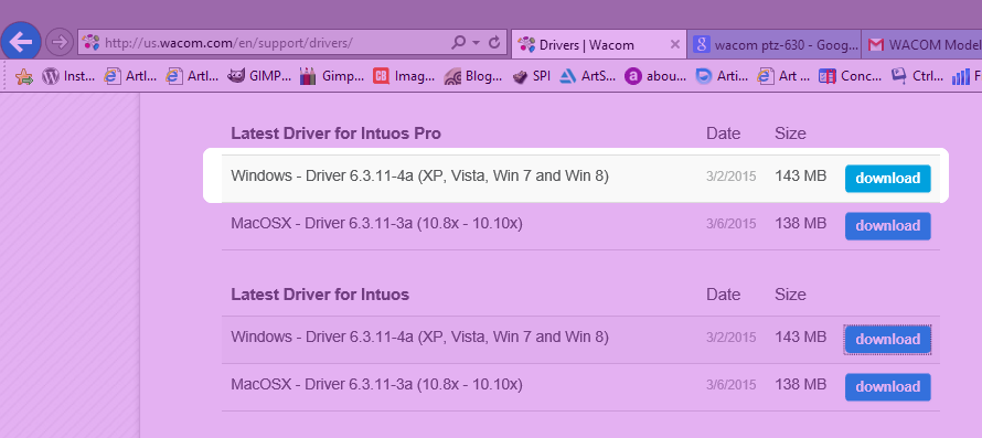 wacom intuos3 ptz 630 driver