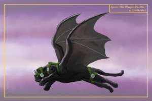Winged Panther Digital Painting 1E